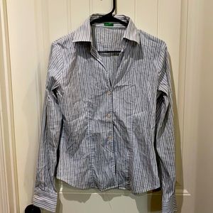 United Of Benetton French Cuff Shirt Medium